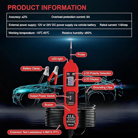 Power Circuit Probe Tester, 6V-24V DC Automotive Car Electric Fuse & Voltage - Image 4
