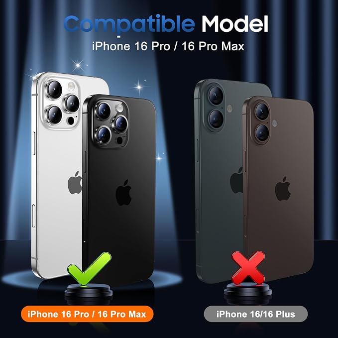 UniqueMe for 3 Pack iPhone 16 Pro/iPhone 16 Pro Max Camera Lens Protector - Image 7