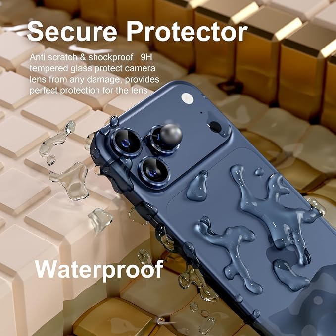 Misea Compatible for iPhone 17 Pro/iPhone 17 Pro Max Camera Lens Protector - Image 3