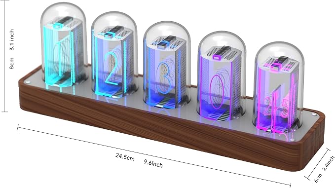 ClocTeck Nixie Tube Clock Walnut Digital Clock, Support Wi-Fi Time SYNC - Image 7
