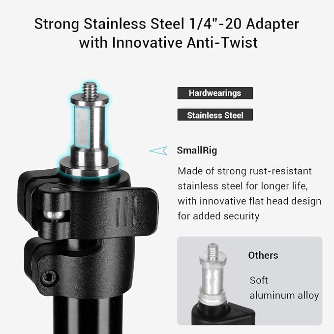 SMALLRIG Photography Light Stand 110"/9.2ft/280cm, Air-Cushioned Aluminum Photo - Image 5