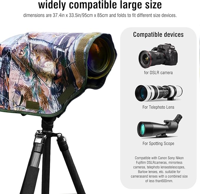 Camera Rain Cover with Openable Viewing Window & Strap Mountable Design - Image 7