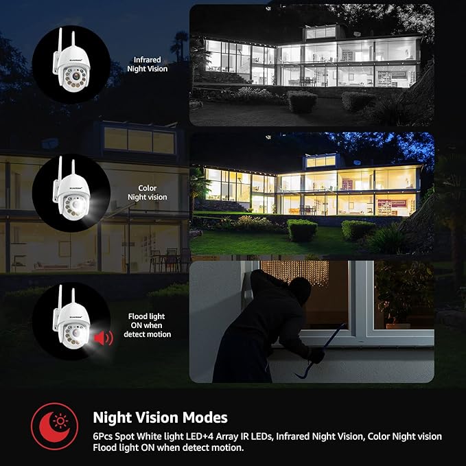 BOAVISION 2K Security Camera Outdoor, AI HumanTracking, Two Way Talk, pan Tile - Image 5