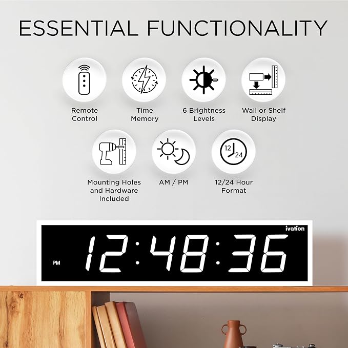 Ivation Oversized Large Digital Wall Clock - Image 7