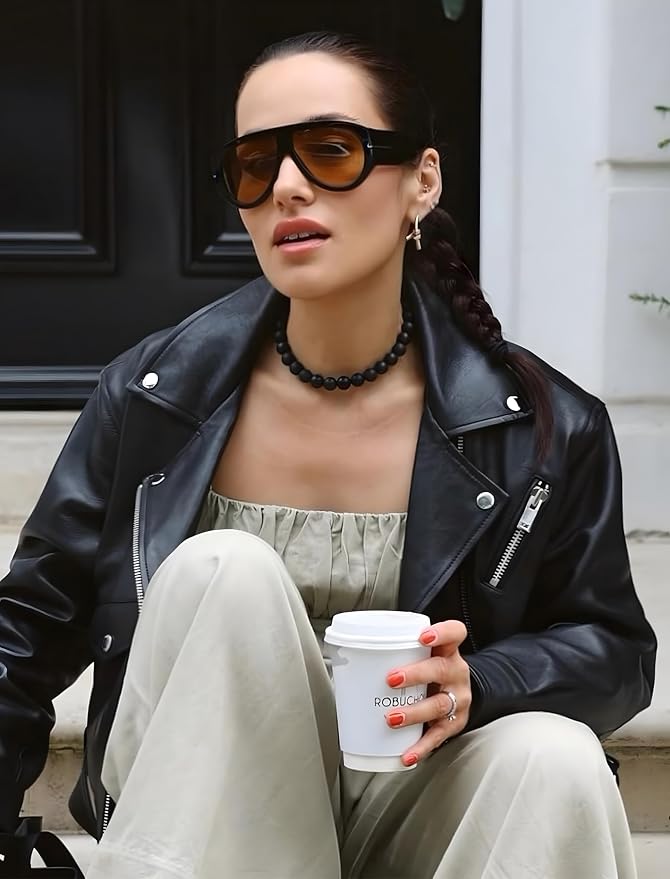 Oversized Retro Aviator Sunglasses - Image 4