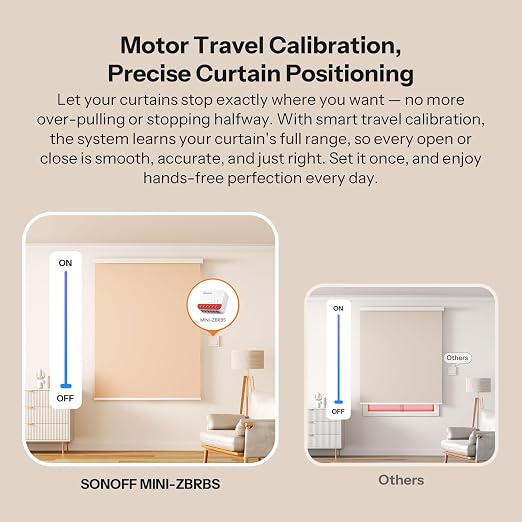 SONOFF Zigbee Smart Roller Shutter Switch, MINI-ZBRBS, Mini Size, Percentage - Image 6