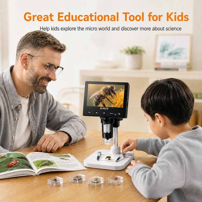 Elikliv Microscope, LCD Digital Coin Microscope 1000x, Coin Magnifier - Image 6