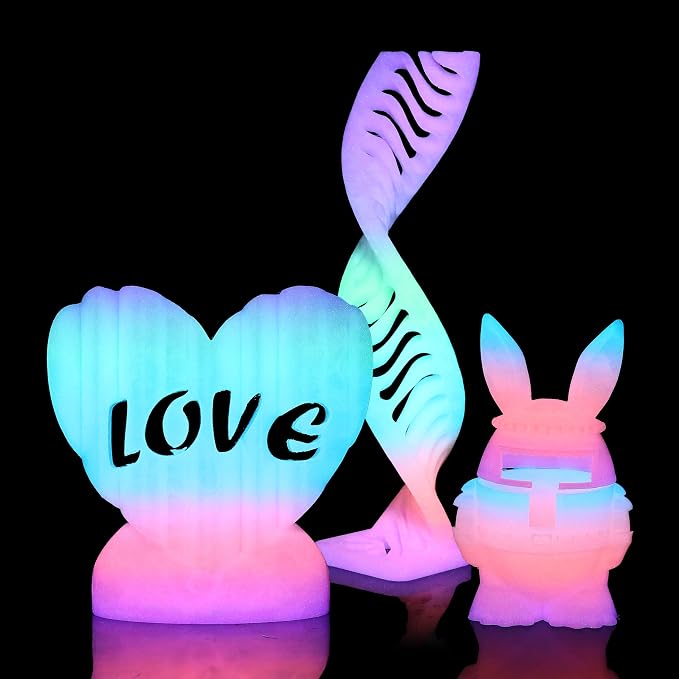 LOVOON 3D Printer Filament Luminous Glow Rainbow PLA, Magic irradiative 3D PLA - Image 3