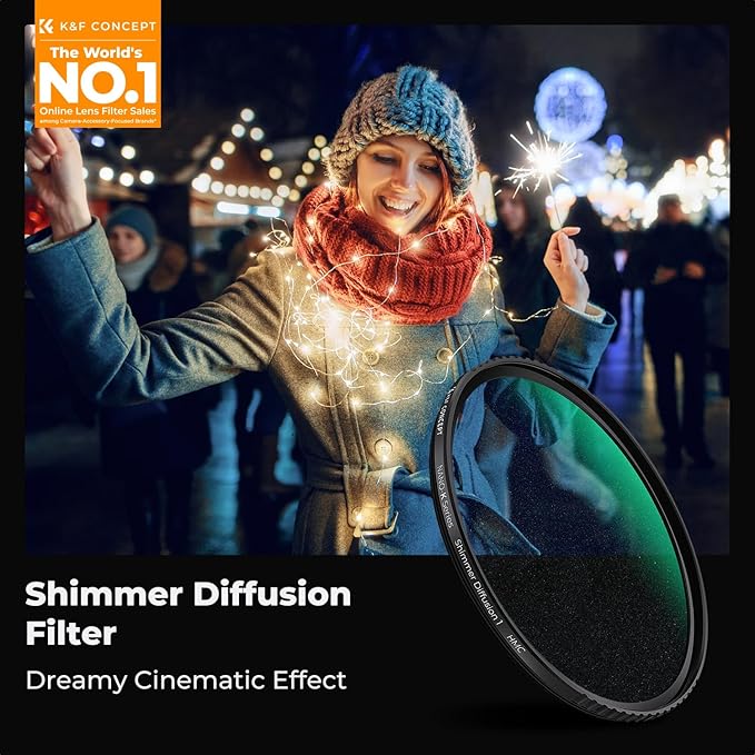K&F CONCEPT 77mm Shimmer Diffusion 1 Filter Optical Glass 18 Multi-Coated - Image 2