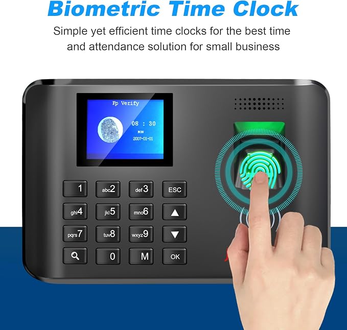 A5 Time Clock-Time Clocks for Employees Small Business-Fingerprint, RFID and - Image 5