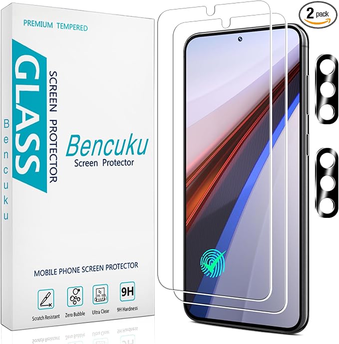 2 Pack Screen Protector for Samsung Galaxy S23 Tempered Glass by Bencuku