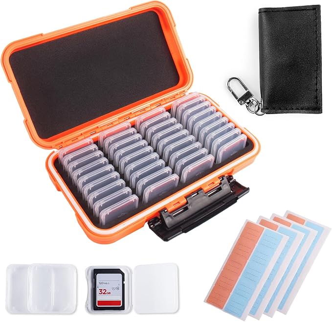 36 Slots Memory Card Case Orange by Micscrew
