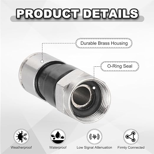 MECCANIXITY 20 Pcs F Type Coaxial Cable Compression Connectors, 75 Ohm Copper - Image 4