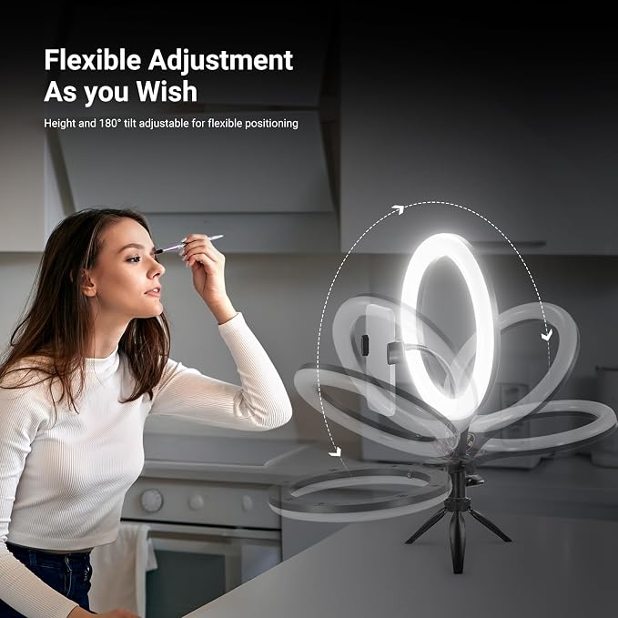 NEEWER Entry Level Version 10.5" Desk Ring Light w Tripod Stand/Phone Holder - Image 8