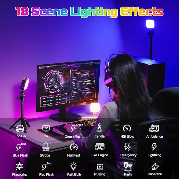 ULANZI U60 RGB Video Lights Black LED Camera Light 360° Full Color Portable - Image 6