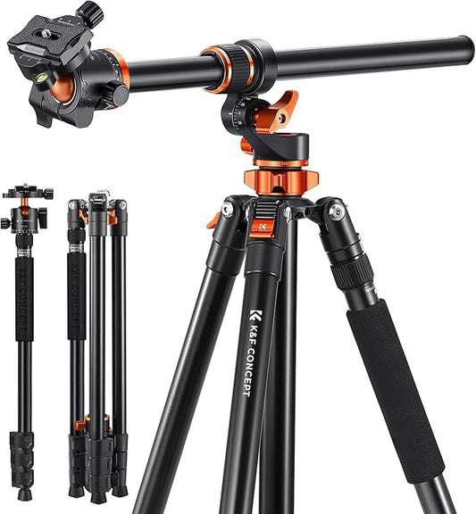 K&F CONCEPT 90''/230cm Ultra High Camera Tripod T254A7+BH-28L | Horizontal by KFCONCEPT