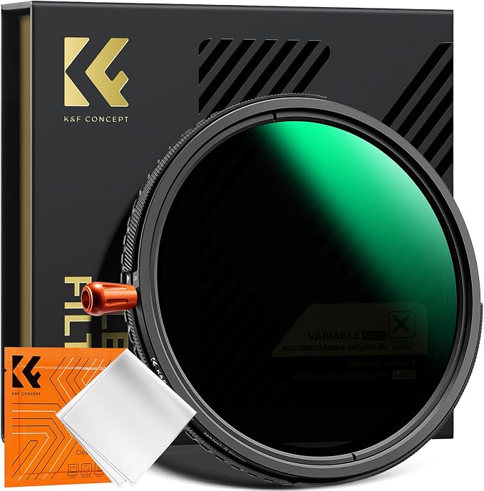 K&F CONCEPT 62mm Black Diffusion Mist Effect 1/4 & Variable ND2-32 & Circular by KFCONCEPT