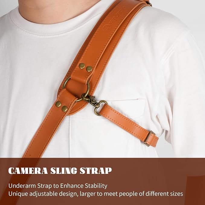 Leather Camera Harness for 1 Camera, Single Camera Strap for Photographers - Image 4