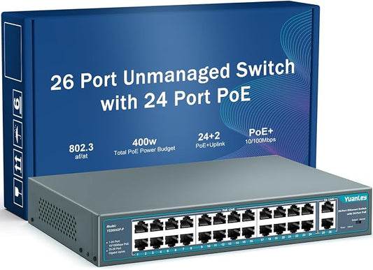 Yuanley 24 Port PoE Switch by YuanLey