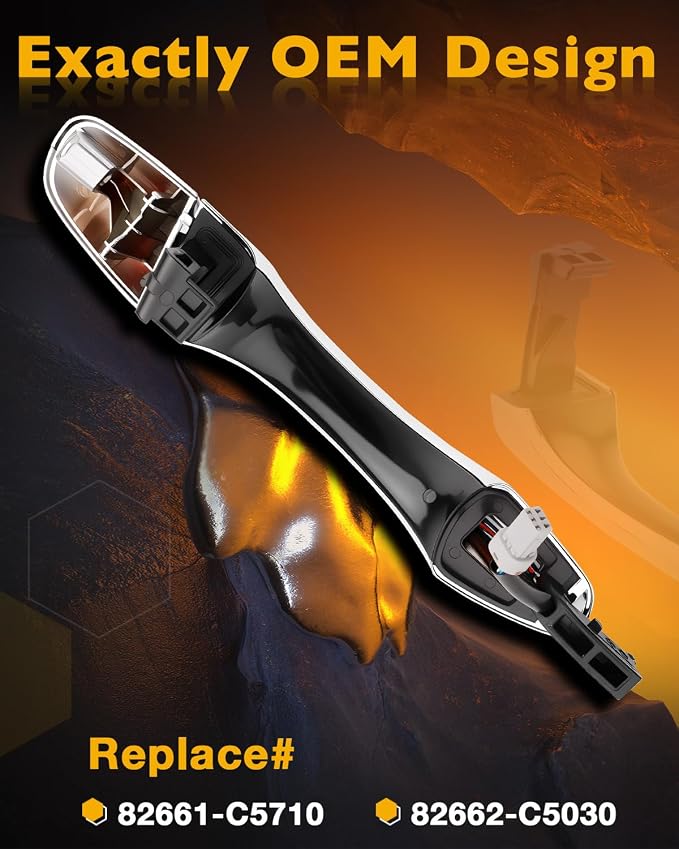 Gledewen Front Right Handle w/Smart Keyless Entry System, Compatible - Image 3