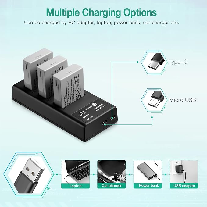 FirstPower LP-E5 Battery 3-Pack 1900mAh - Image 5