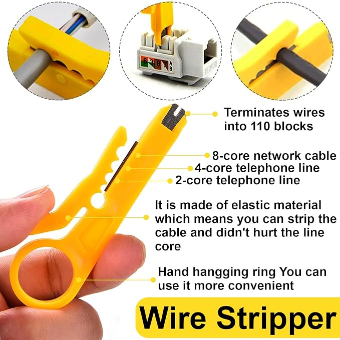 RJ45 Ethernet Network Tool Kit, Pass Through Cat6 Crimping Tool - Image 7