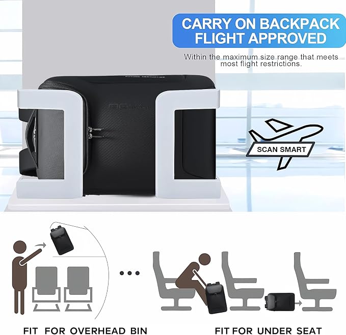 BANGE Men's Laptop Backpack for 17.3Inch Notebook, Waterproof Fashion Travel - Image 4