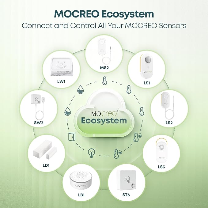 MOCREO LW1 Long Range Water Leak Detector, 105dB Adjustable Alarm, IP67 - Image 9