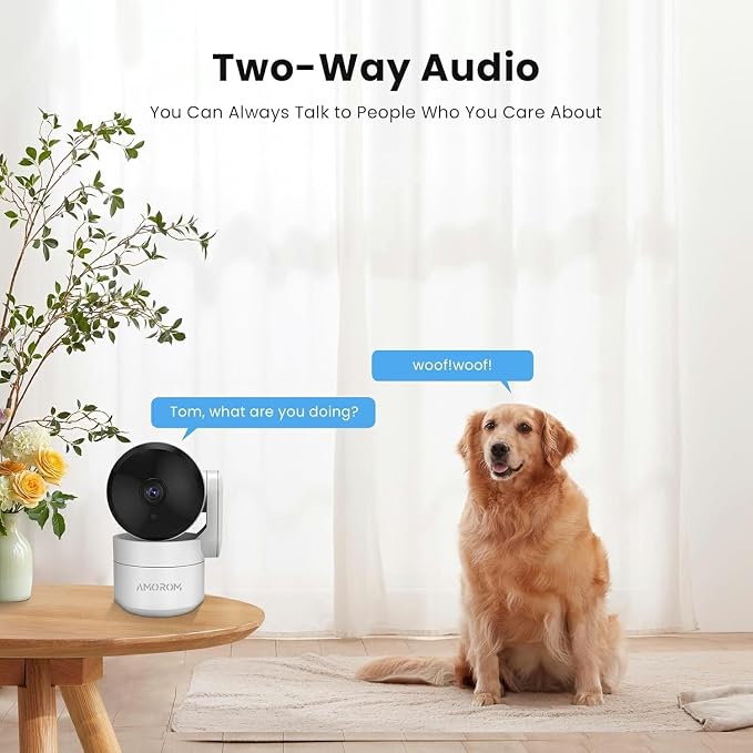 AMOROM Indoor Camera for Home Security 360°, 1080p Pet Cameras - Image 6