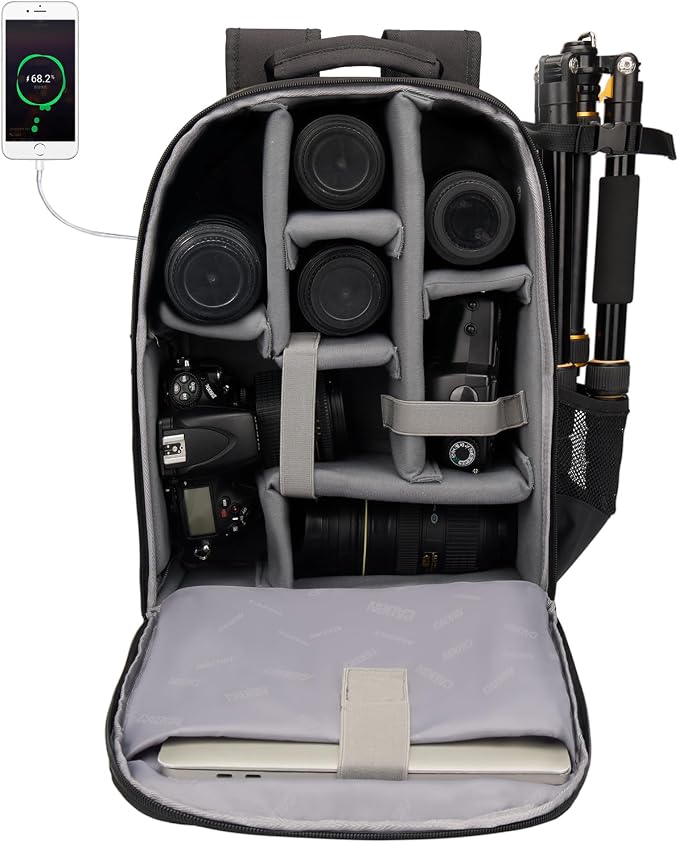 CADeN Camera Backpack Bag with Laptop Compartment 15.6" by CADeN