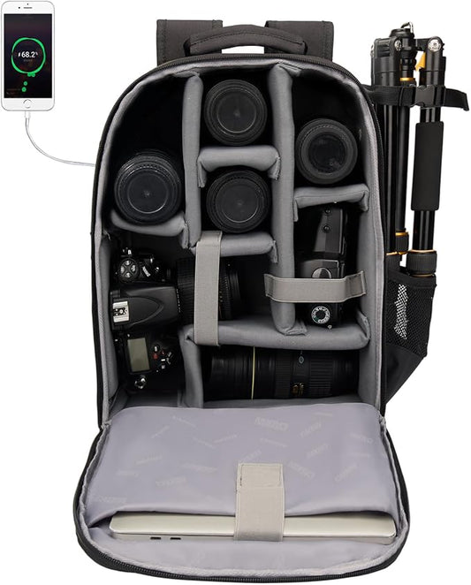 CADeN Camera Backpack Bag with Laptop Compartment 15.6" by CADeN