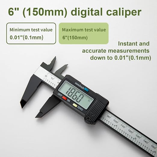 Digital Caliper 0-6" Measuring Tool, Micrometer Caliper - Image 2