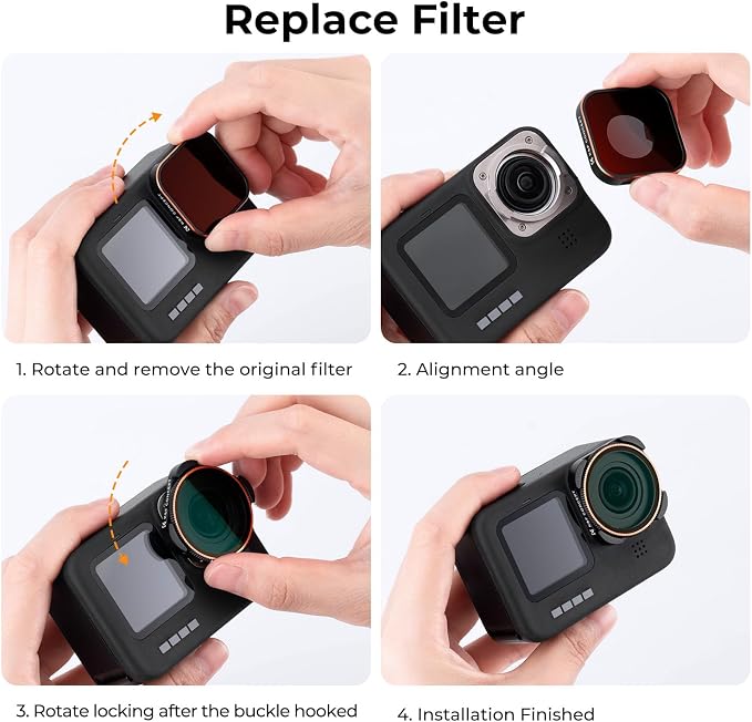 K&F Concept 4-Pack Lens Filter ND8 ND16 ND32 CPL Compatible - Image 6