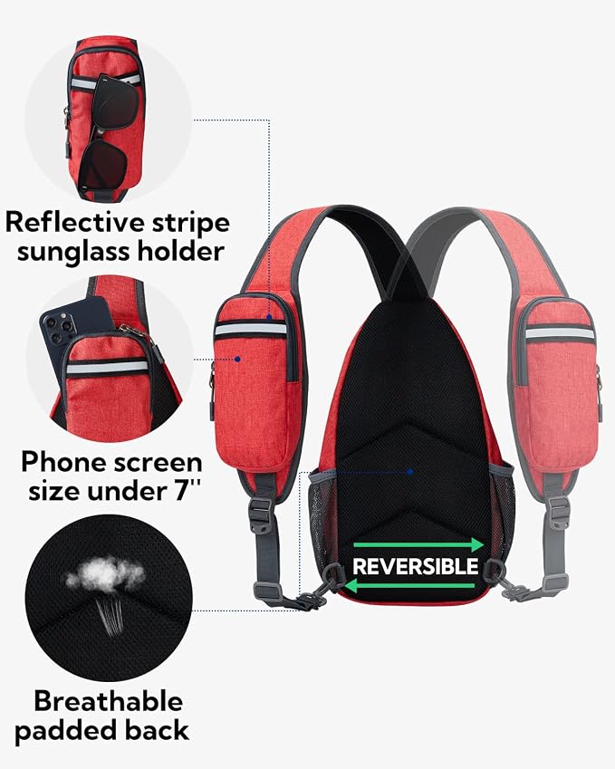 WATERFLY Crossbody Sling Backpack Sling Bag Travel Hiking Chest Bag Daypack - Image 5