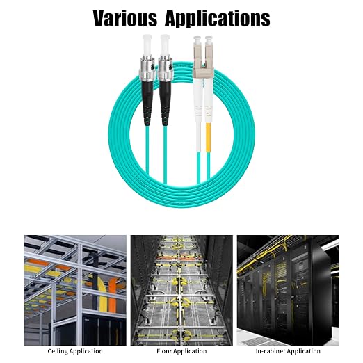 Fibergaga-5Pack OM3 LC to ST Multi-Mode Fiber Patch Cable, Duplex 50/125µm - Image 5