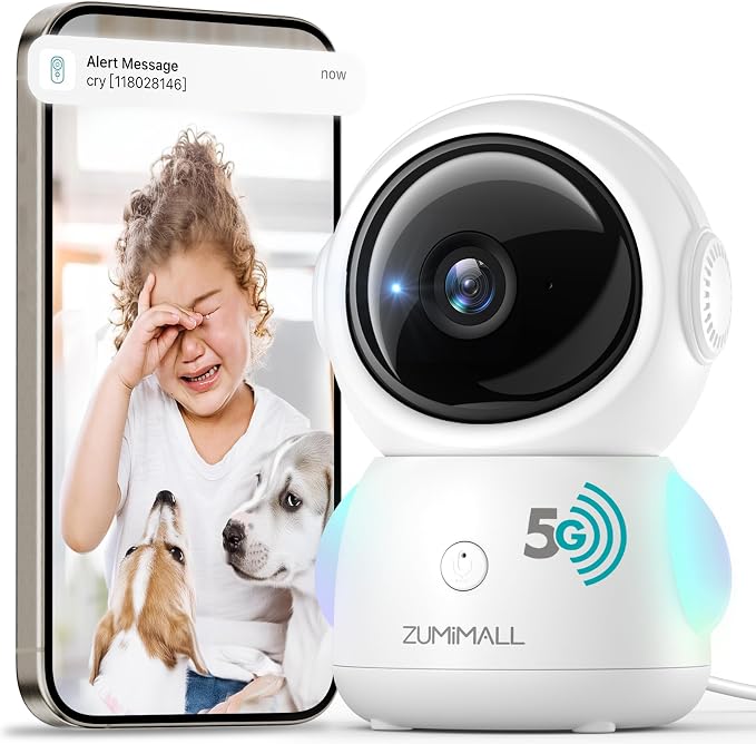 ZUMIMALL Security Camera Indoor, 5G/2.4G WiFi Baby Monitor by ZUMIMALL