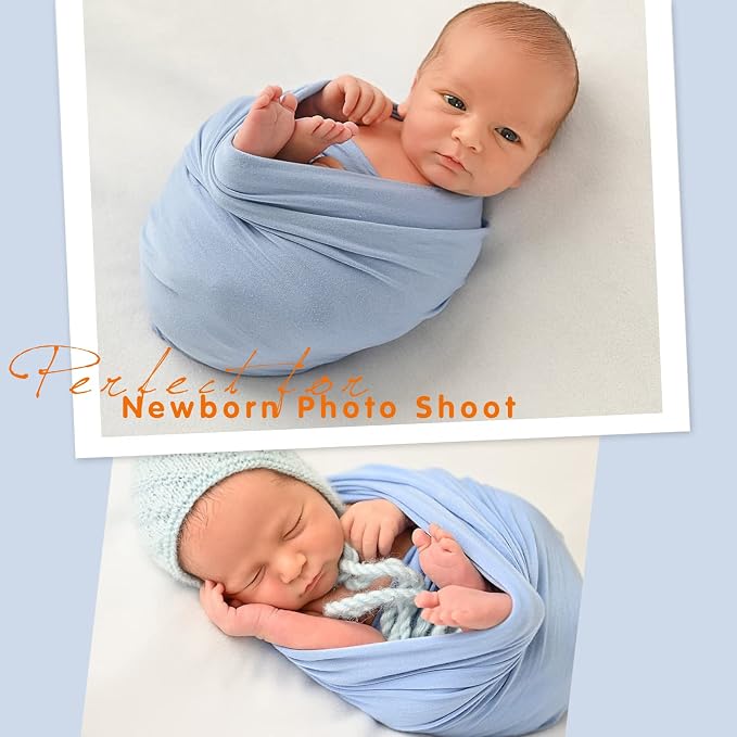 Newborn Posing Wrap Newborn Photography Props Soft Stretch Knit Blanket - Image 8