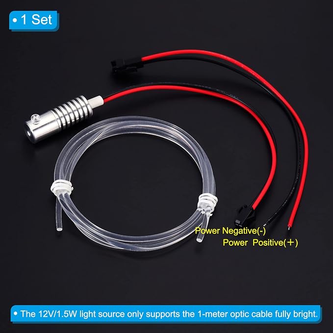 PATIKIL 3mm 1m PMMA Side Glow Fiber Optic Cable Kit, - Image 4