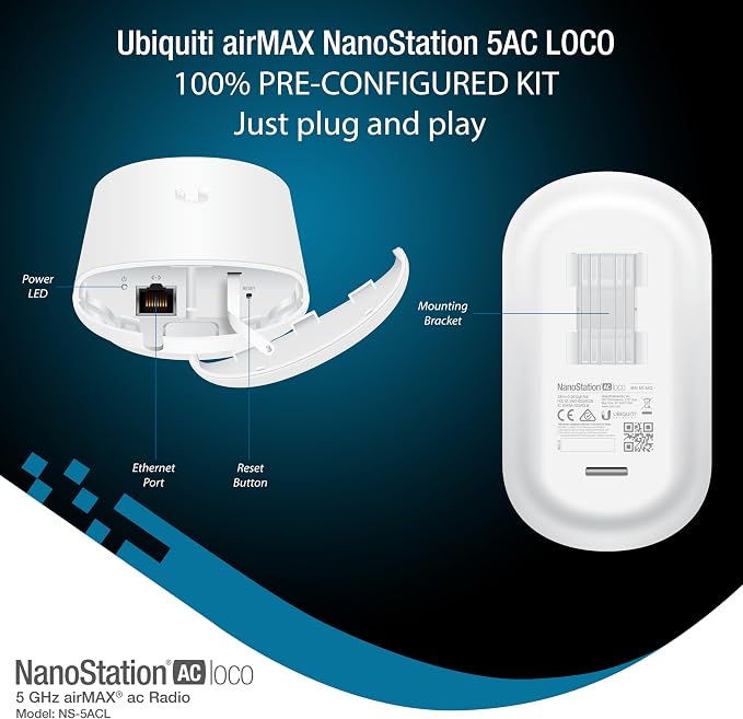 Wireless Bridge Ubiquiti LOCO5AC PRE-CONFIGURED, Bundle of 2 Ubiquiti - Image 9