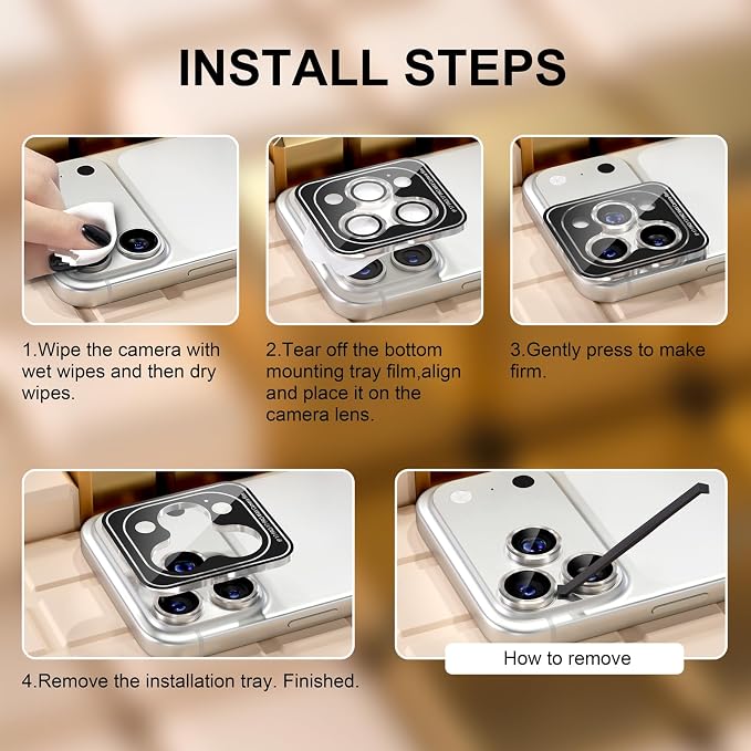 Misea Compatible for iPhone 17 Pro/iPhone 17 Pro Max Camera Lens Protector - Image 7