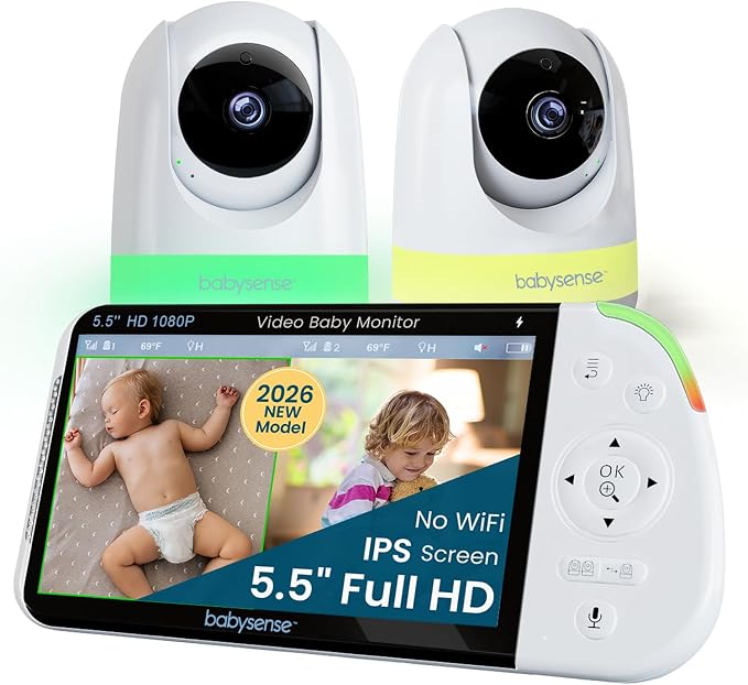 Babysense 5.5" Full-HD Split-Screen Baby Monitor, Video Baby Monitor - Image 9