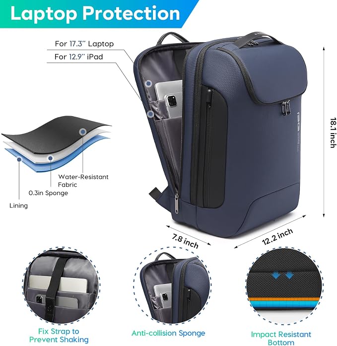 BANGE Laptop Backpack for 17.3Inch Notebook, Waterproof Travel Backpacks - Image 2