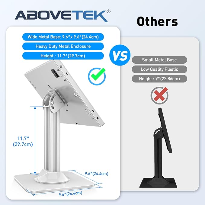 AboveTEK Anti-Theft iPad Kiosk Stand – POS iPad Security Mount - Image 8