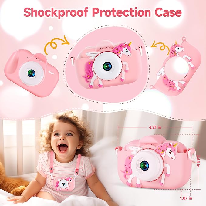 Kids Camera Toys for Ages 3 4 5 6 7 8 9 Girls, 48MP Dual Lens Toddler Digital - Image 6