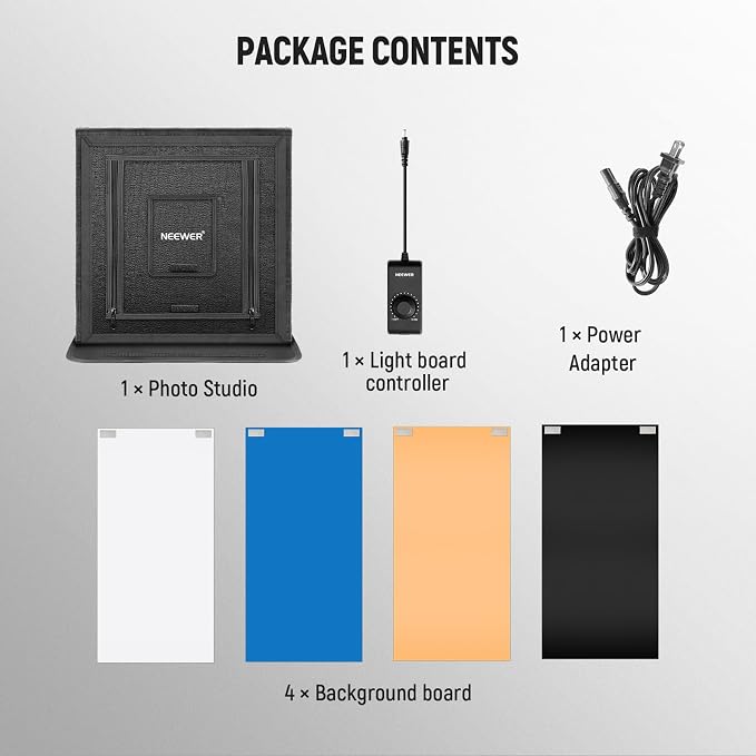 NEEWER 50W Upgraded Photo Studio Light Box, 4 Backdrops, 5600K 160 LEDs - Image 9