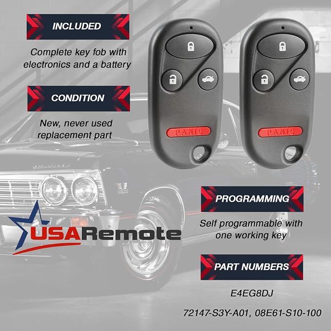Car Key Fob Keyless Entry Remote fits 1997-2001 Honda CR-V / 2000-2009 Honda - Image 3