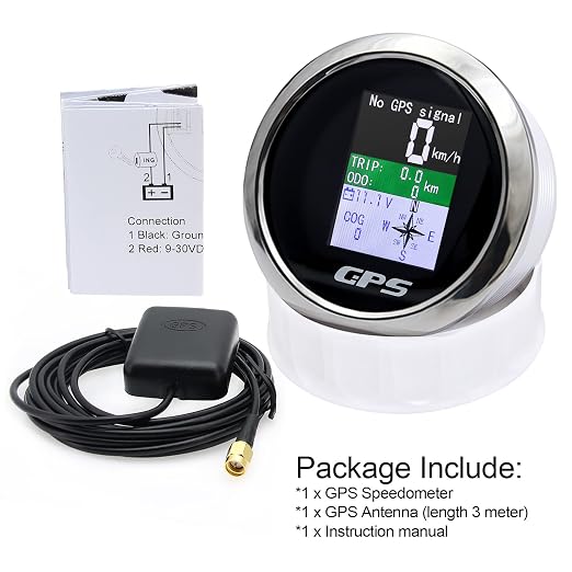 GPS Speedometer 3-3/8" 85mm Boat GPS Speedometer Odometer Waterproof Black - Image 7
