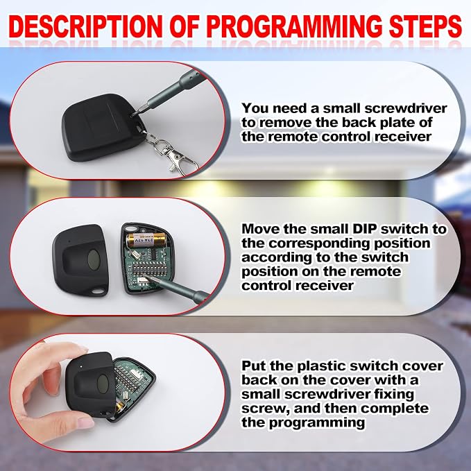Kingdder 3 Pieces Gate Opener Remote Compatible - Image 3