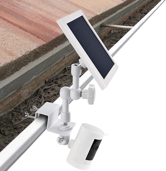 2-in-1 Gutter Mount for Solar Panel, Stick Up Cam Battery, Spotlight Cam and by ALERTCAM