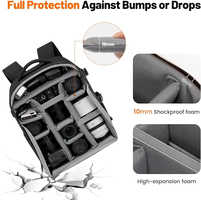 Cwatcun DSLR Camera Backpack，Large DSLR Camera Bag - Image 5